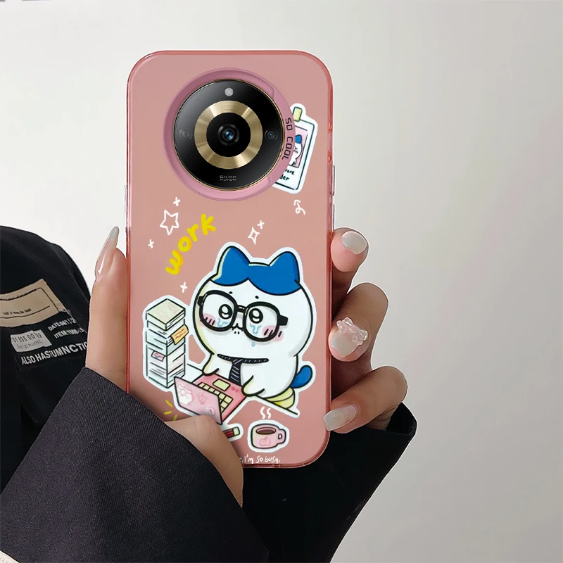 realme真我11手机壳高颜值个性创意网红可爱卡通动漫猫彩银壳