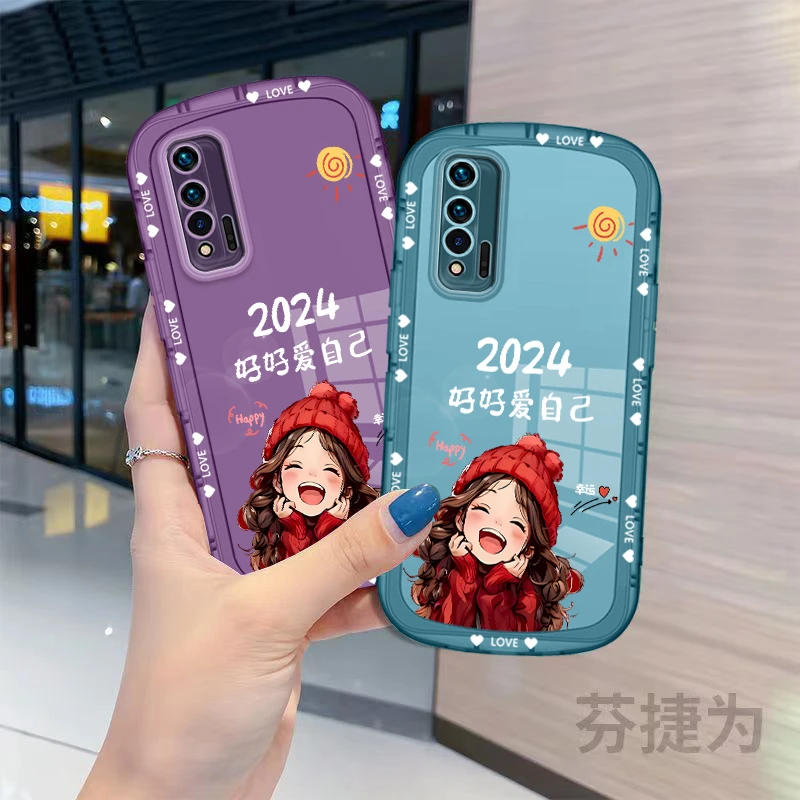 华为NOVA6-5G手机壳马卡龙彩色半透明网红四边带气囊壳好好爱自己
