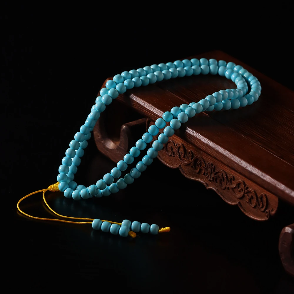 《富贵绿松石》 天然原矿高瓷108颗绿松石多圈单圈脖挂项链时尚复古