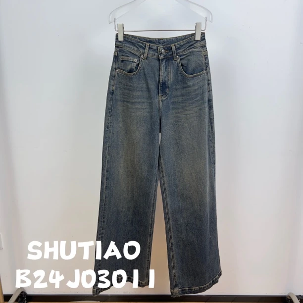 【SHUTIAO】2024秋冬：新款小众设计款牛仔裤B24J03011