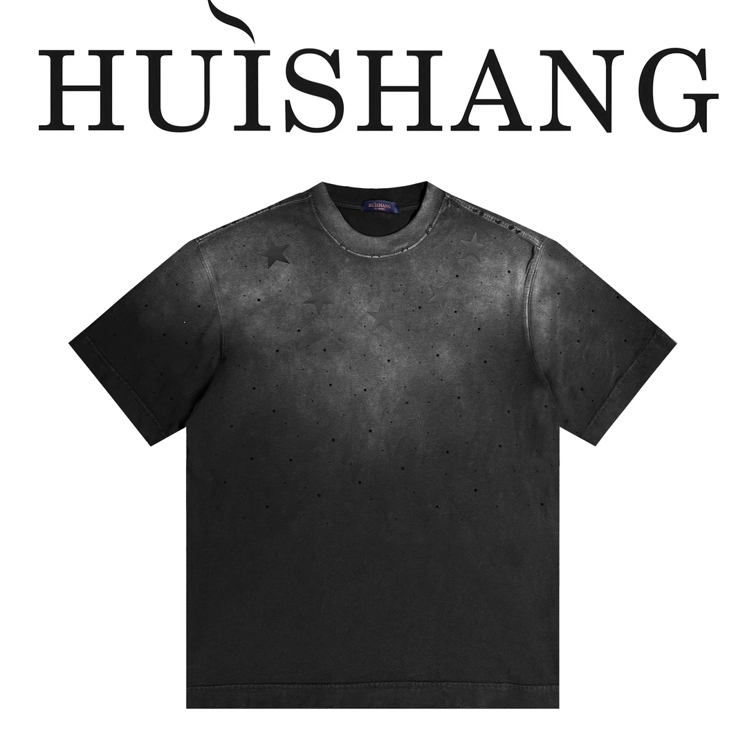 HUISHANG美式夏季休闲百搭情侣款个性短袖 S245340