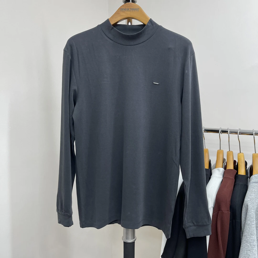 【好的服饰工作室】春款半高领简约款长袖打底衫T恤上衣男 86977