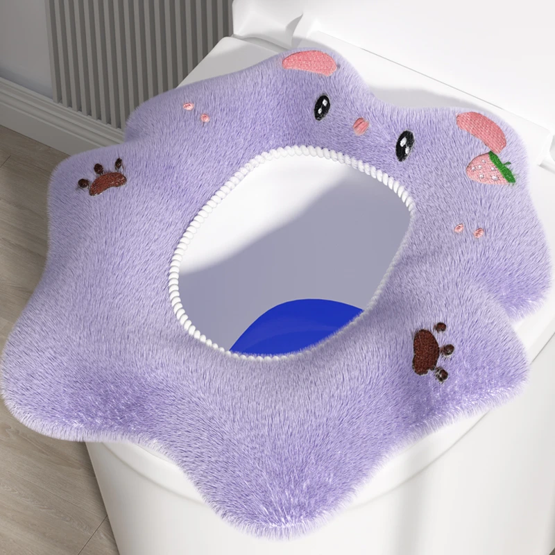 大马桶坐垫通用加厚毛绒保暖坐便套秋冬家用坐便垫四季马桶套