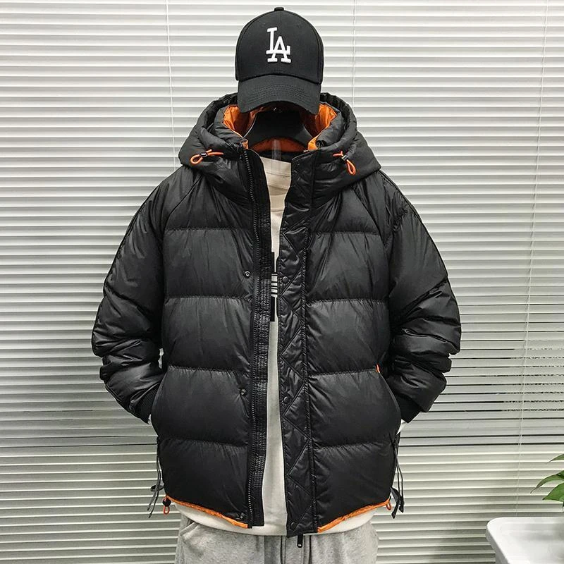 男士羽绒服2023新款潮男冬季时尚潮牌翻领轻薄韩版休闲冬装男外套