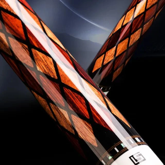 李斯战铠1战铠2台球杆美式大头杆黑八九球十六彩枫木雕刻球杆