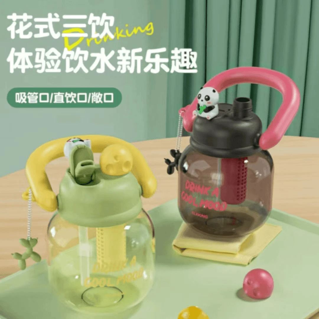 新款高颜值水杯大容量拎拎壶女生便携吸管杯大肚杯居家日用