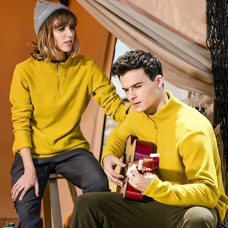 TECTOP探拓运动抓绒衣男女秋冬摇粒绒半开衫户外保暖加绒卫衣