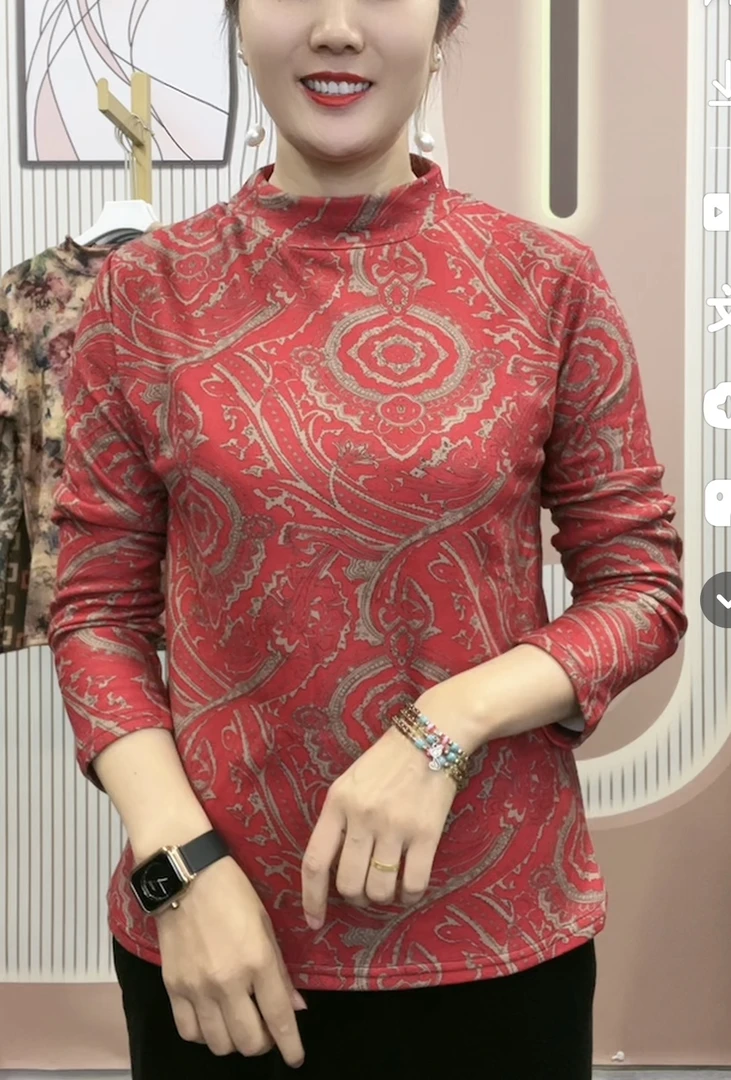 2023秋冬新款加绒打底衫洋气时尚百搭款小衫气质款上衣0168