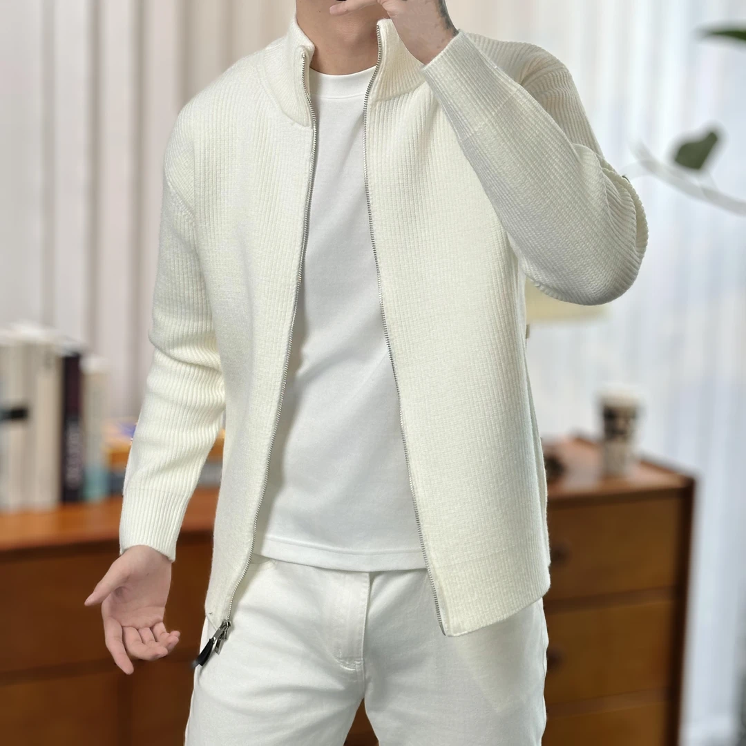 Linnckco/领蔻2024早秋新款加厚休闲男装立领长袖青春时尚开衫