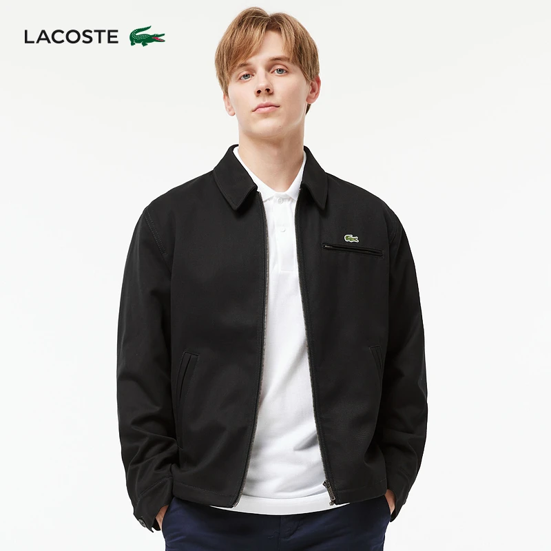 LACOSTE法国鳄鱼男装时尚休闲翻领拉链厚棉服夹克外套|BH5958