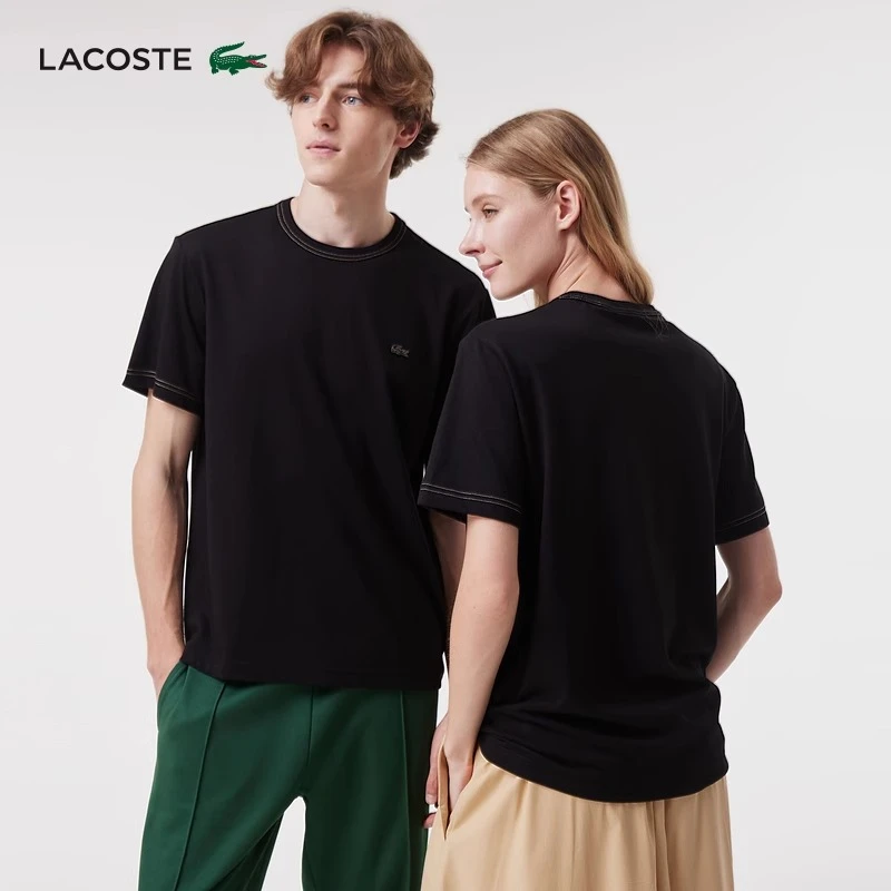 LACOSTE法国鳄鱼男装纯色时尚简约短袖圆领舒适纯棉T恤|TH0546