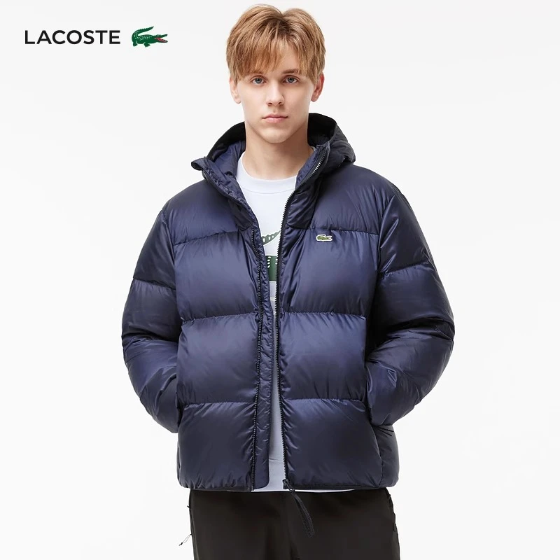 LACOSTE法国鳄鱼男装时尚潮流休闲纯色连帽鸭绒羽绒服外套|BH7841