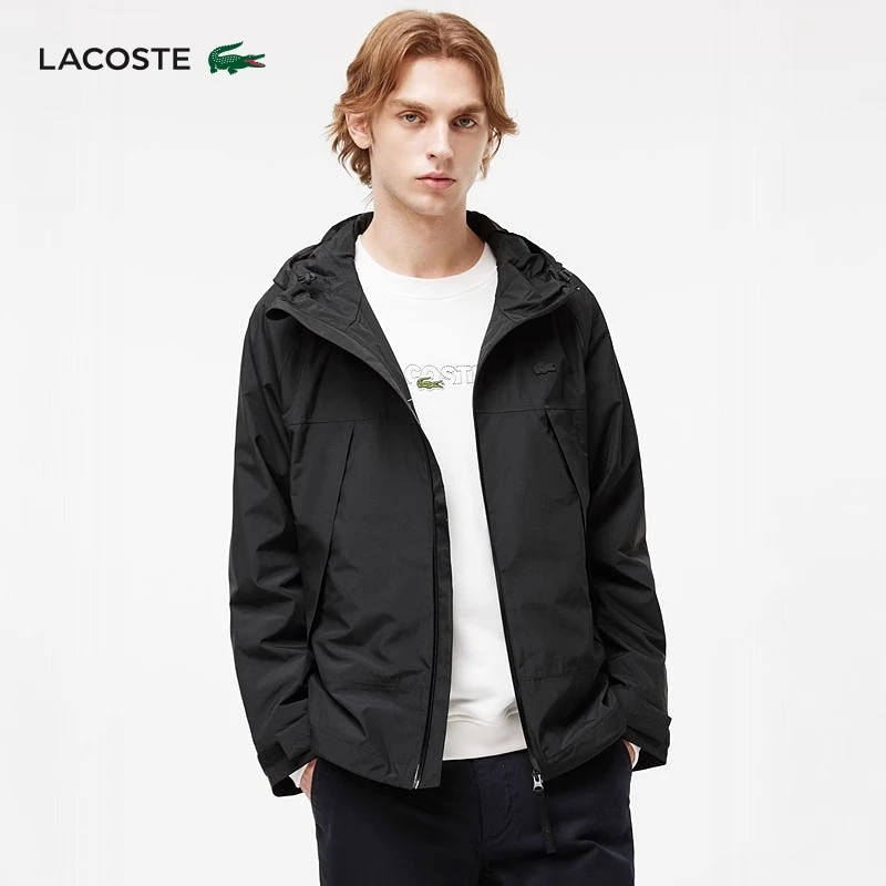 LACOSTE法国鳄鱼男装秋季时尚潮流百搭拉链连帽外套|BH7168