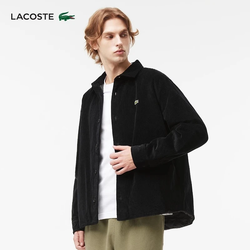 LACOSTE法国鳄鱼男装24秋季新款厚款灯芯绒衬衫棉服外套|CH7211