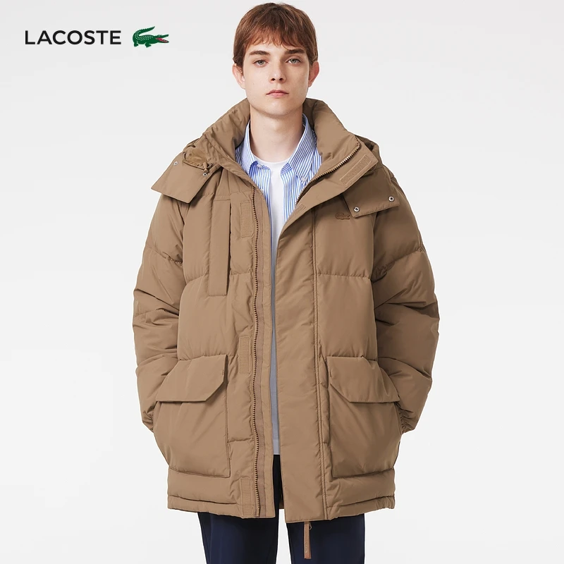 LACOSTE法国鳄鱼男装法鳄秋冬宽松中长款羽绒服外套|BH5977