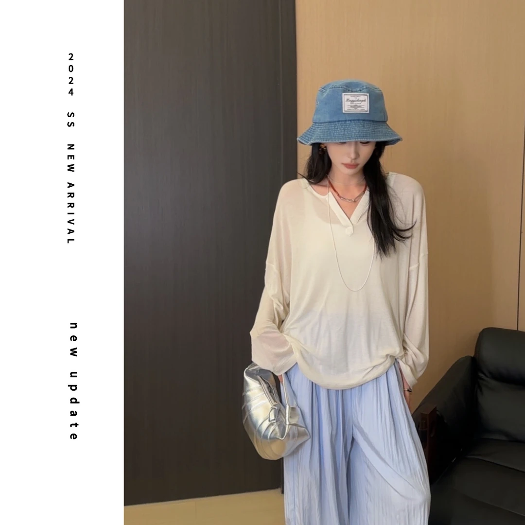 【颖子定制】设计感时尚休闲气质显瘦特丝滑~T恤 6119