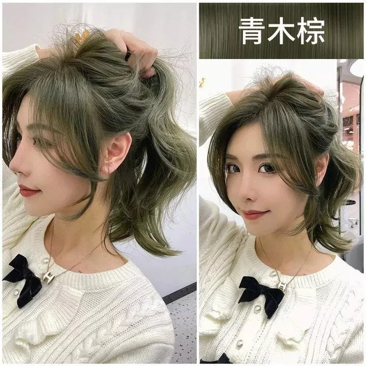 【买1送1】显白青木棕色家用染发剂纯自己在家染发膏通用植物男女