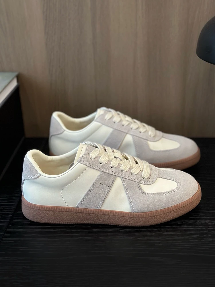 战模尼1276秋季新款真皮德训板鞋