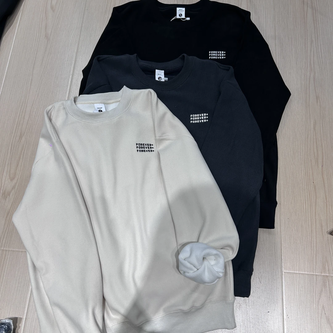 2801加绒刺绣字母男士冬款圆领卫衣