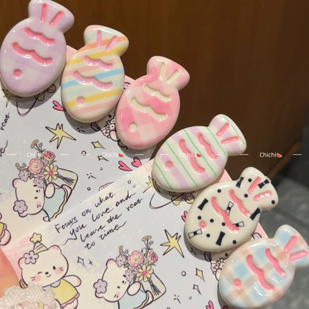 少女奶油色可爱小鱼发夹马卡龙ins风小鱼刘海卡通百搭少女头饰新