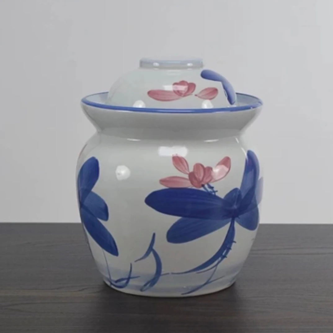 5斤装陶瓷荷花泡菜坛