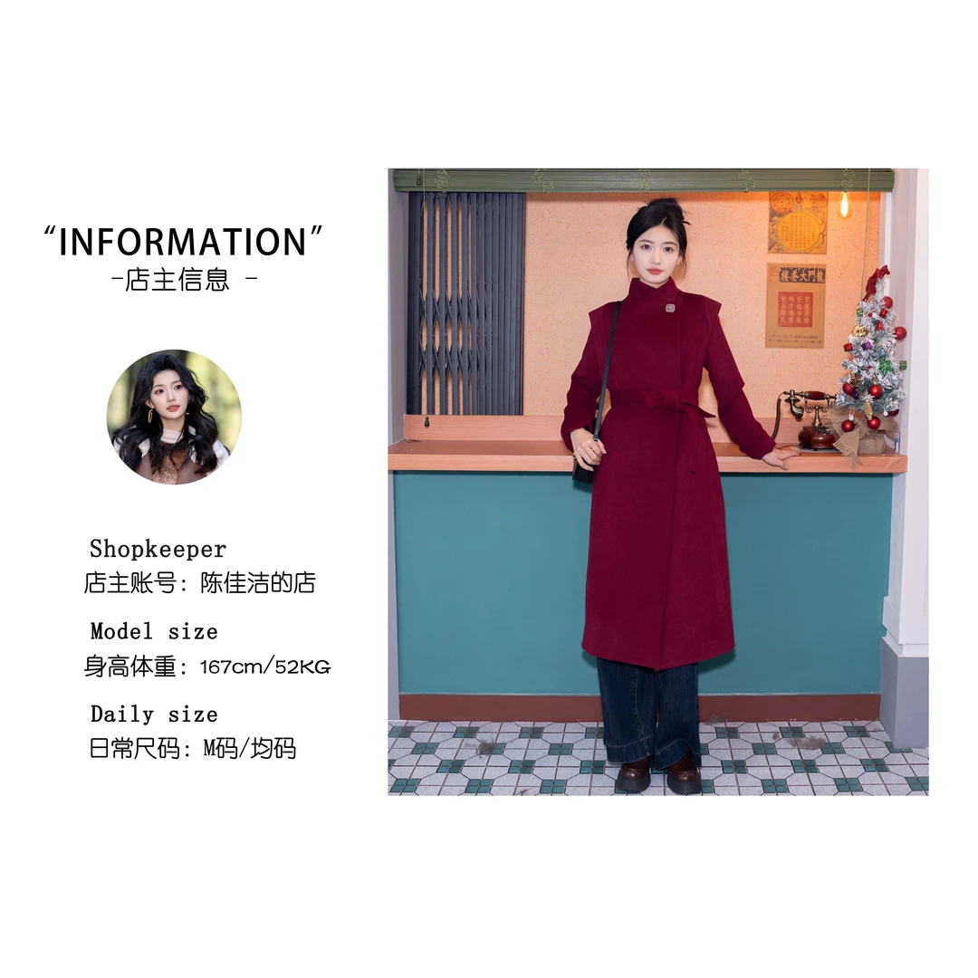 陈佳洁【自渡】港风复古高级纯色羽绒大衣外套JM120158