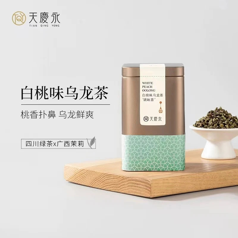 【天庆永】白桃味乌龙茶调味茶叶60g罐装