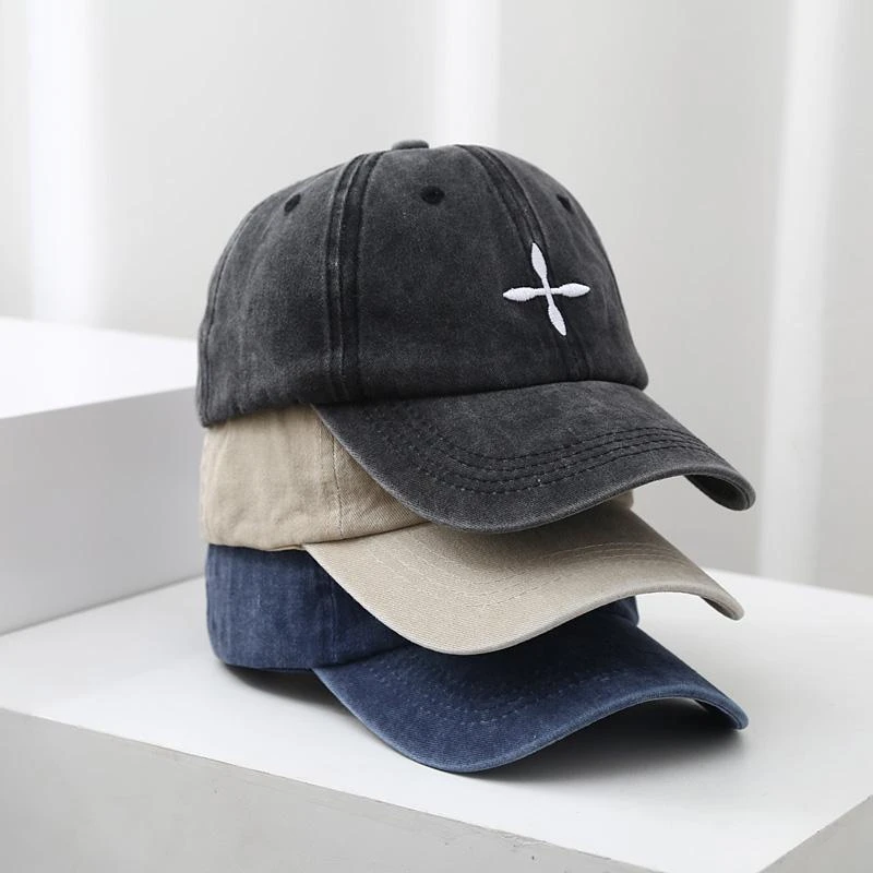美式复古棒球帽子女鸭舌帽个性户外百搭遮阳帽牛仔软顶学生帽休闲