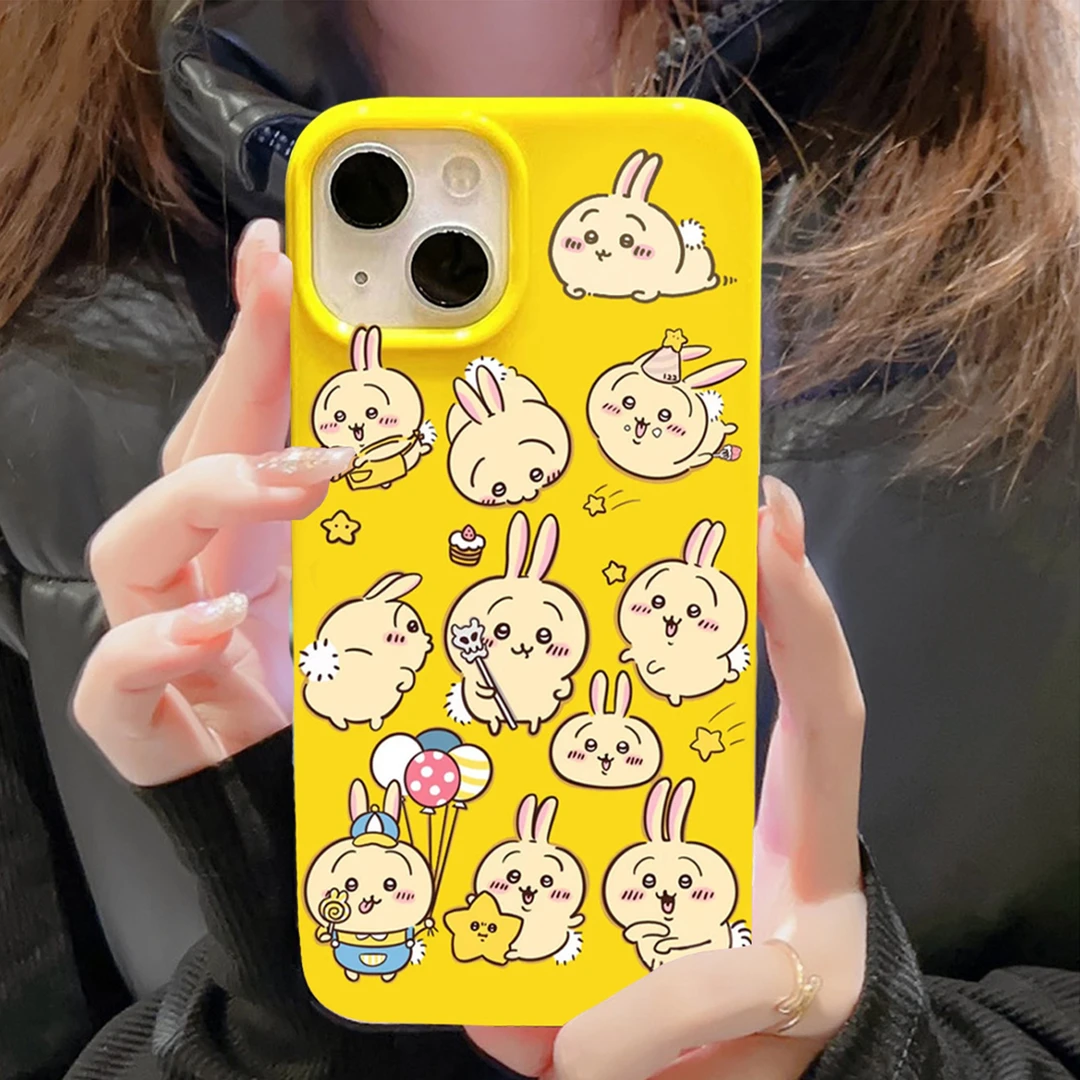 网红动漫chiikawa适用iPhone15promax手机壳苹果15卡通乌萨奇小八