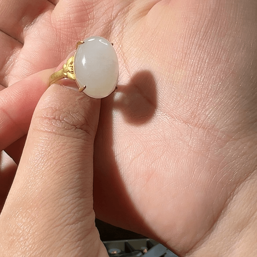 【闪购商品】和田玉戒指银S925镶嵌