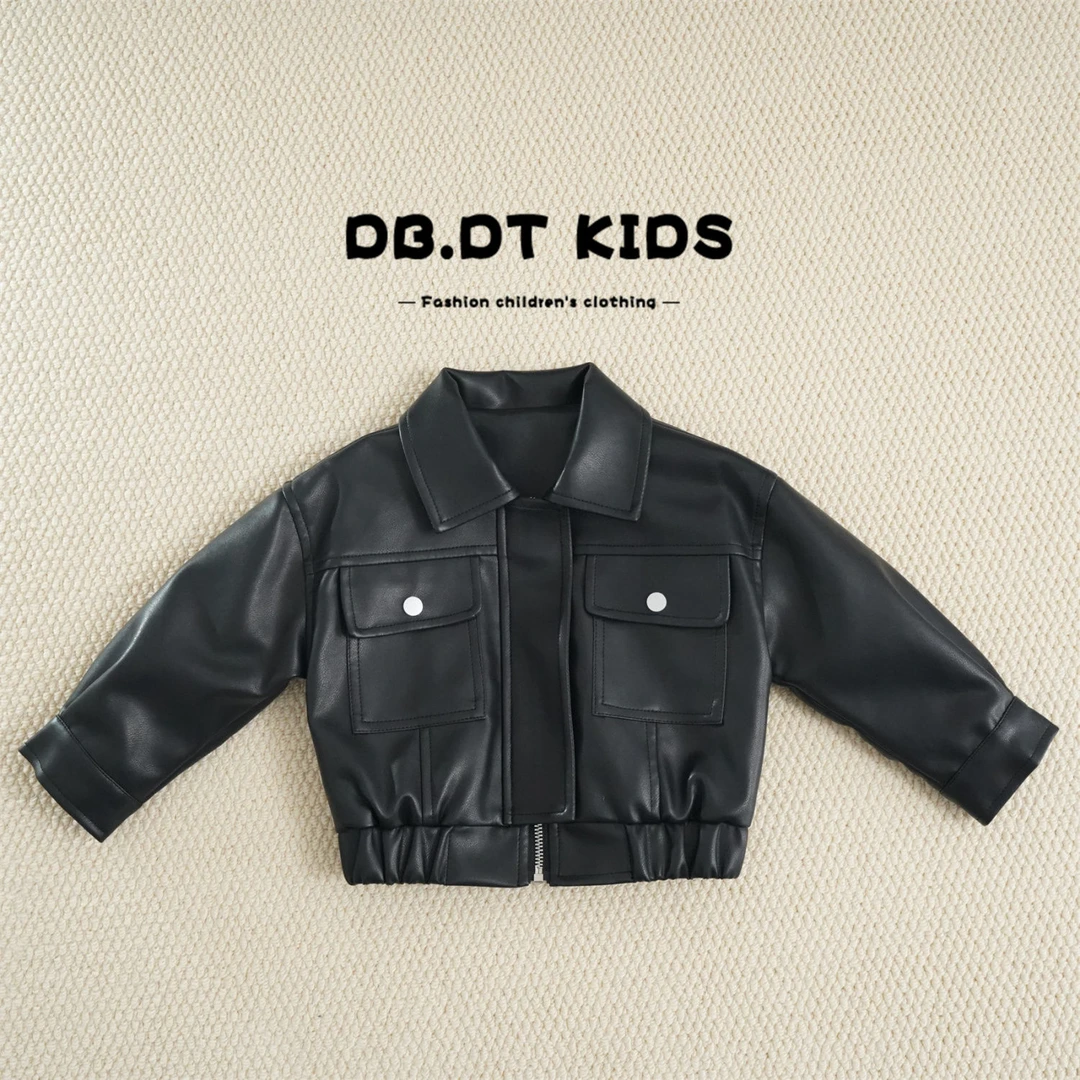 【1号链接3010 】中大童春秋装韩版帅气皮衣外套2024年新款宝宝痞帅