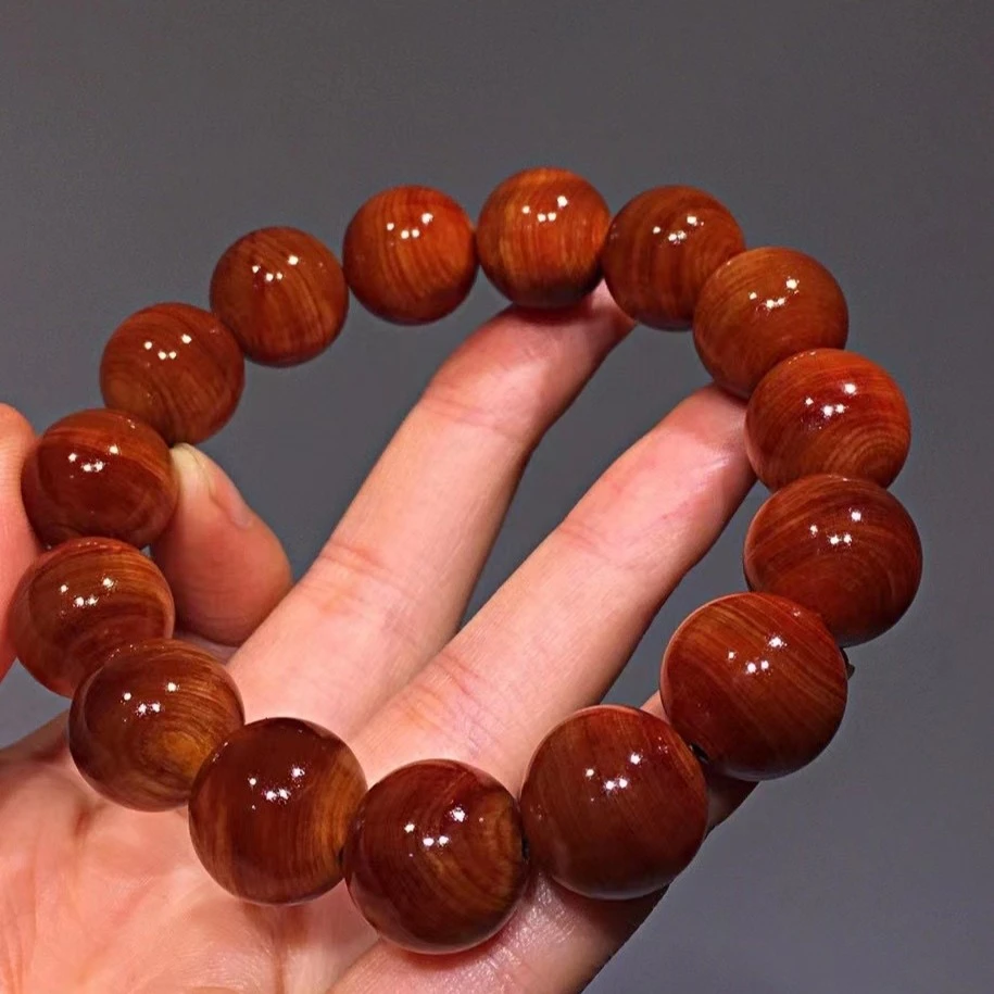 文玩手串崖柏【1.5糖心玉化】晶莹剔透、玻璃底、高油密、