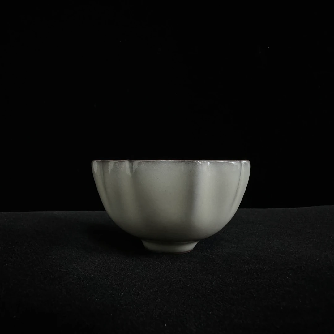 瓷源阁 龙泉窑青瓷 猪油冻 四方葵口茶碗 高档茶器道具茶杯纯手工