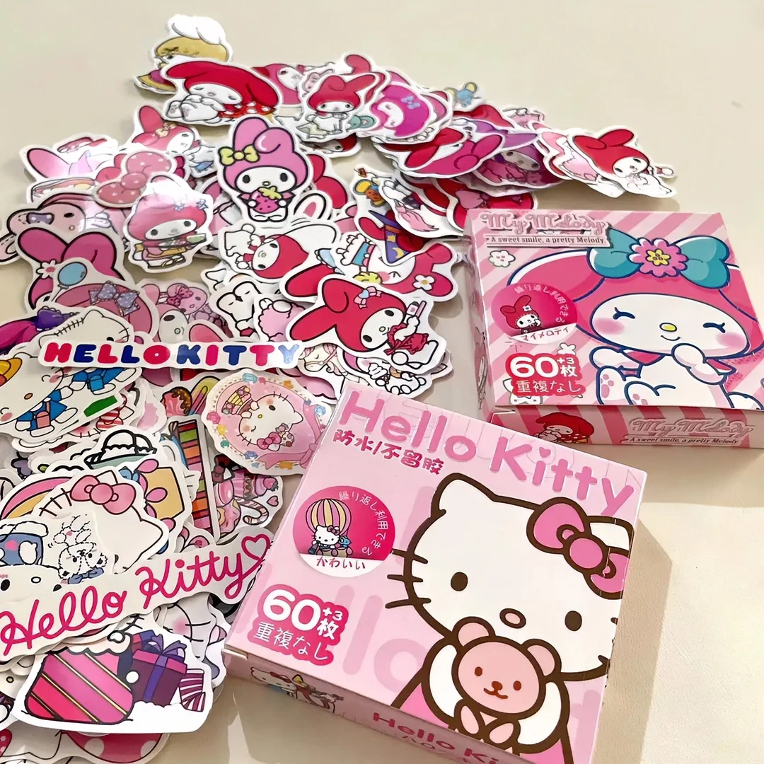 美乐蒂贴纸ins高颜值日系卡通可爱手账装饰图案防水hellokitty