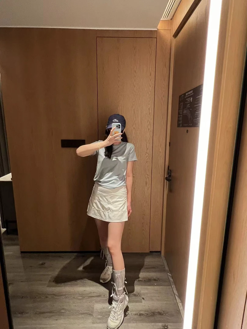 LU女子夏季新款运动网球短裙百搭白色半身裙女款