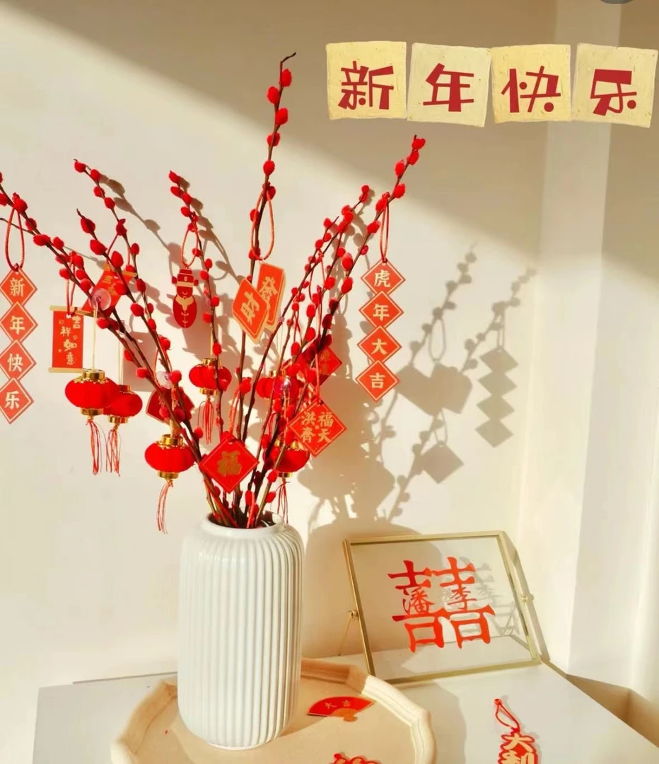 银柳30枝（80cm），红色系鲜切花年宵热卖必备2度以下必拍保温棉
