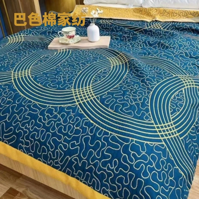 【梅西同款】是单人纱布盖毯150.200床盖