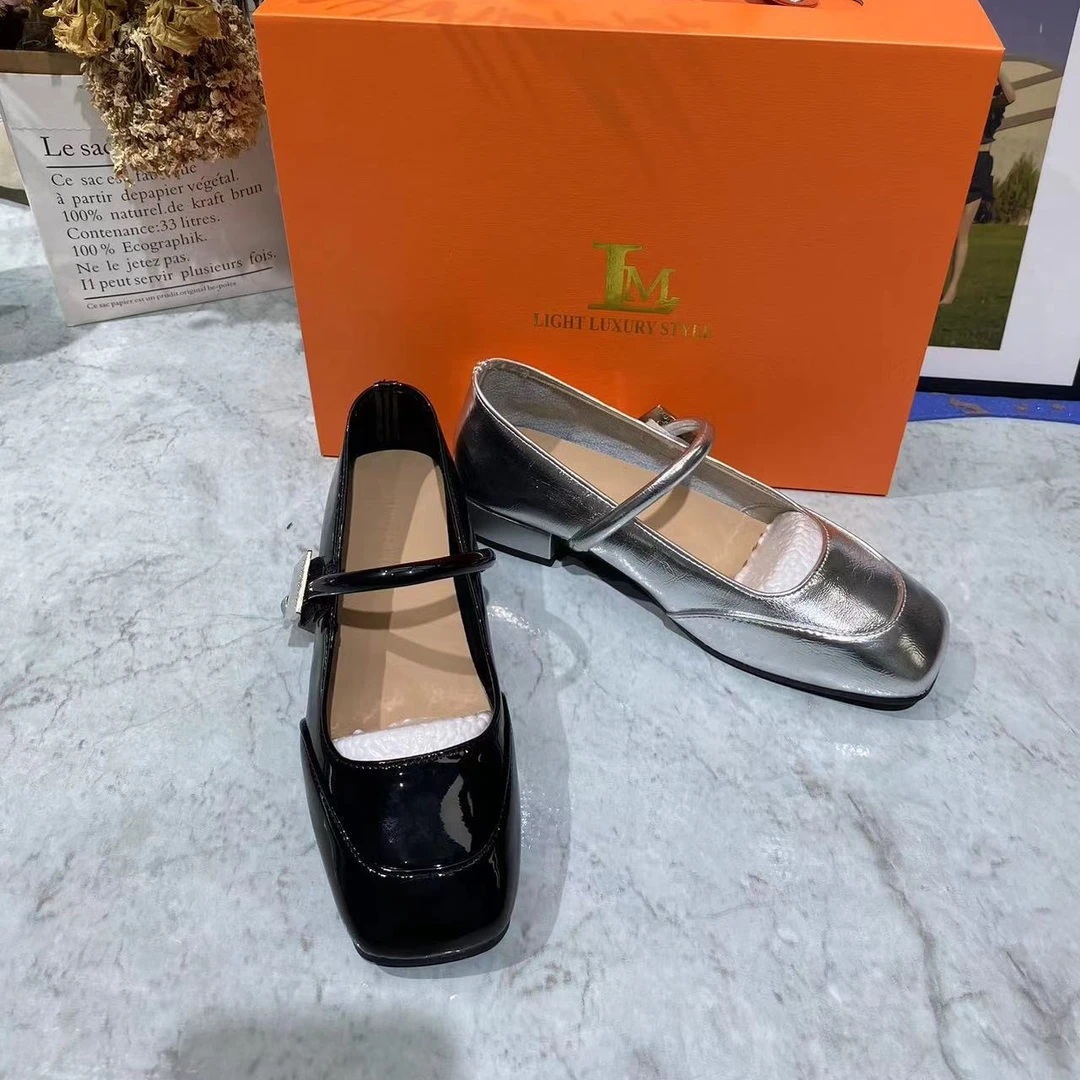 迷哥童年9时尚新款玛丽珍法式浅口气质小皮鞋温柔风晚晚鞋豆豆鞋