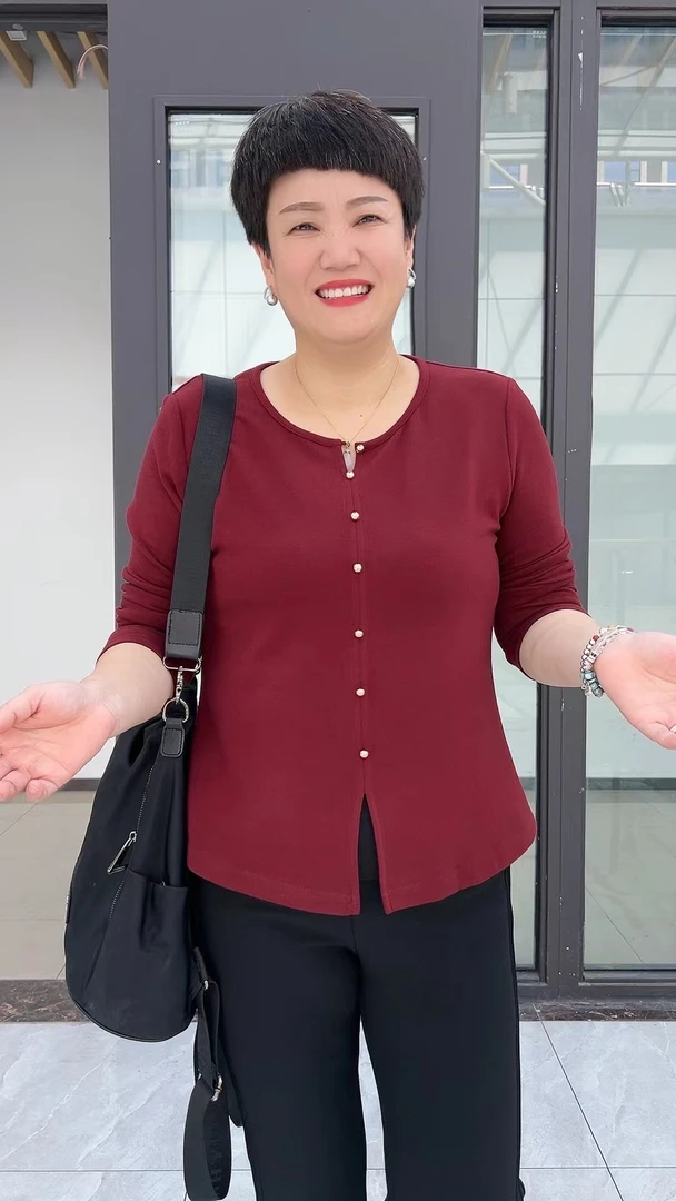 冯小姐时尚大码女装（休闲百搭显瘦气质长袖上衣10#）