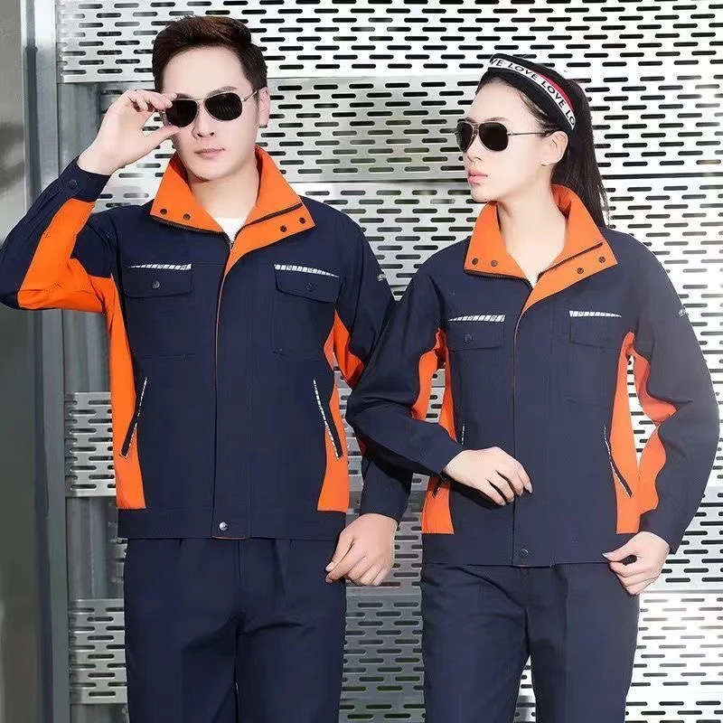 春秋长袖工作服套装男结实耐磨不起球车间维修电焊劳保服上衣定制