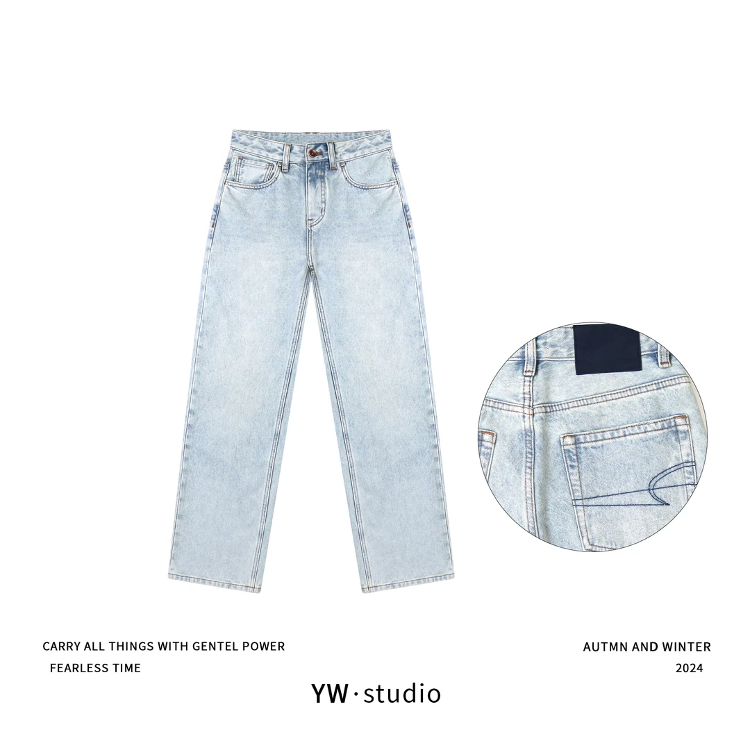 YUWEI/定制 蓝标 腿精神器 定染美式牛仔裤 3288