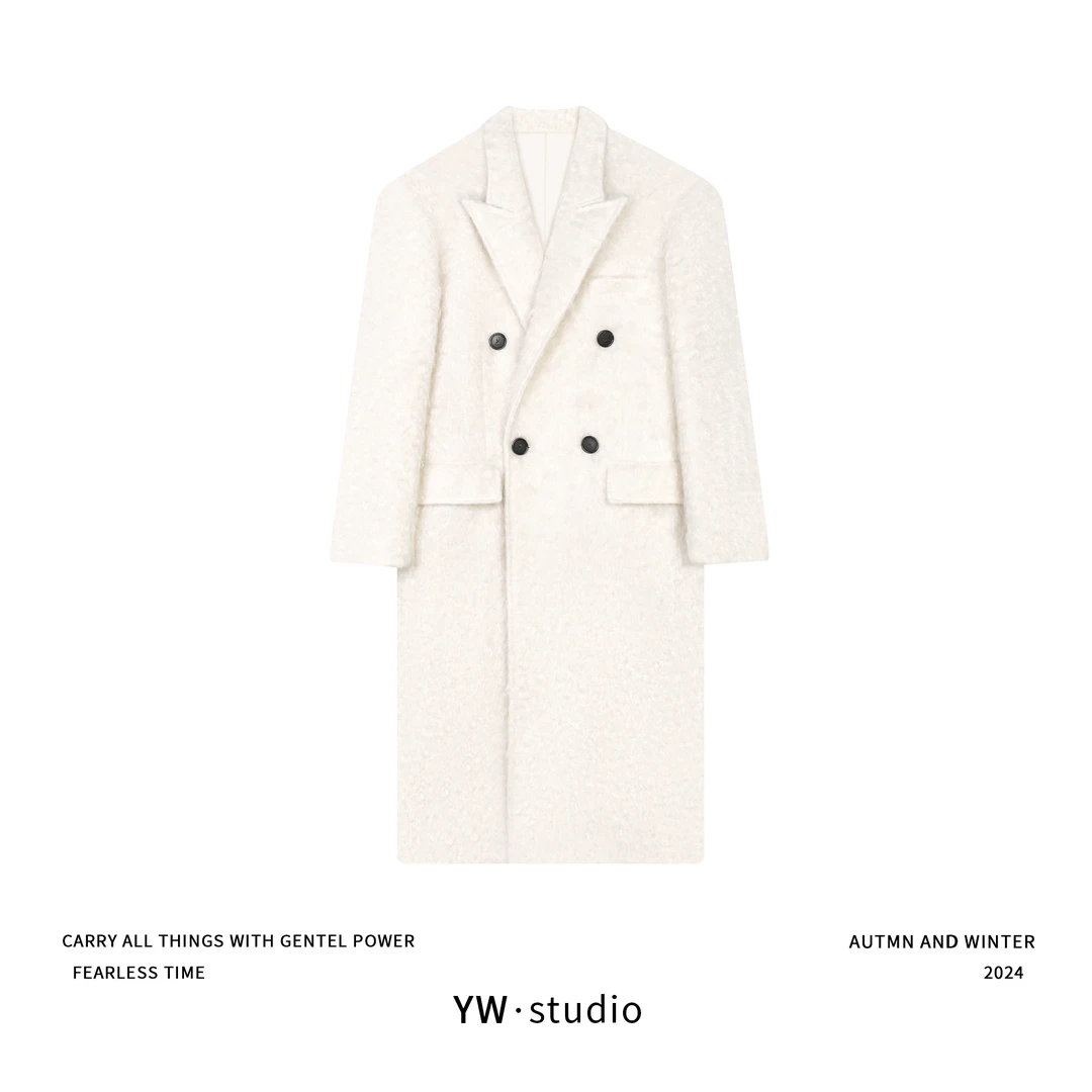 YUWEI/定制 白月光女神时尚卷卷毛质感马海毛+羊毛大衣  CYPL2765