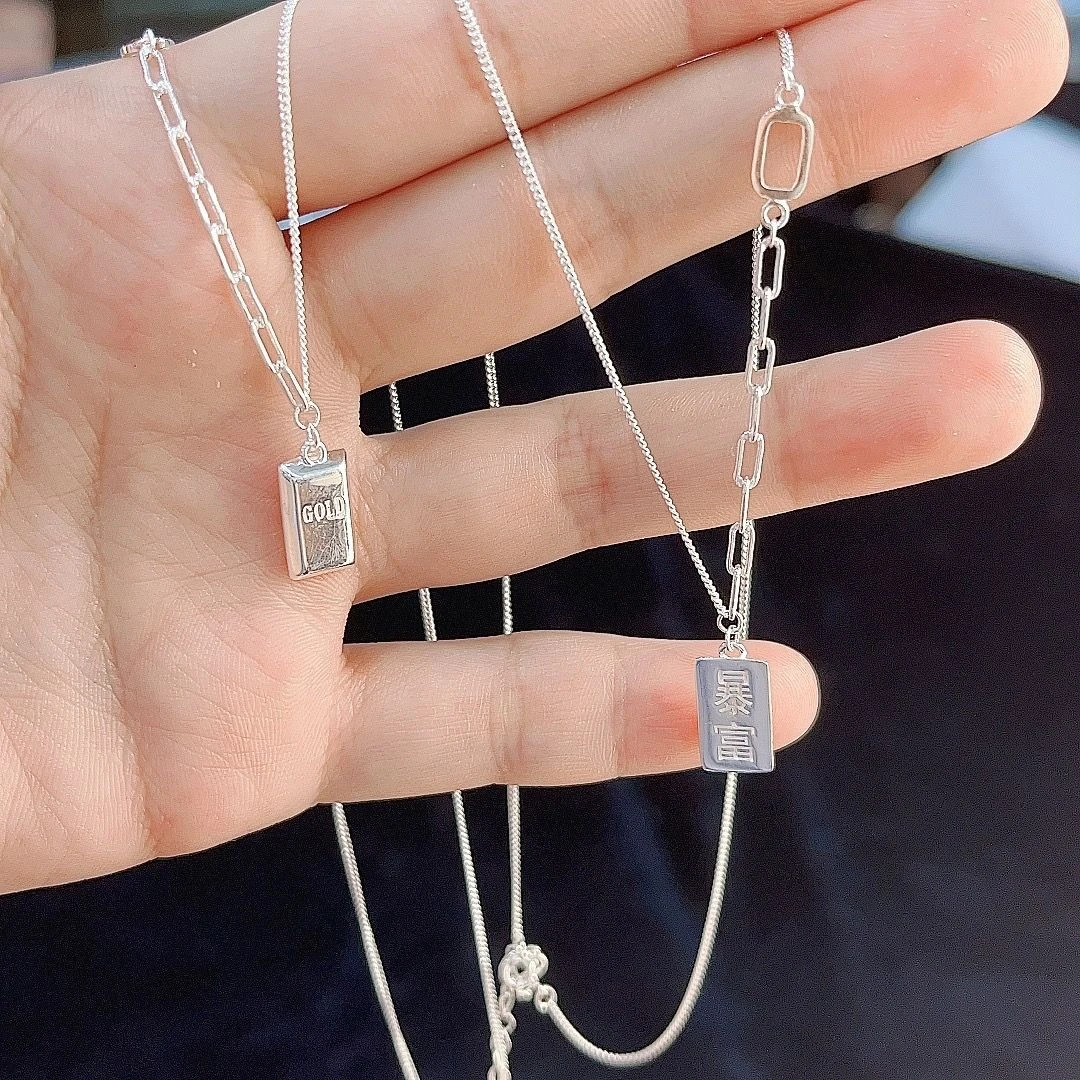 坠链均足银 足银990暴富项链