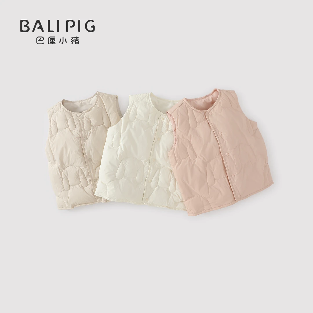 儿童轻薄羽绒马甲2024新款秋冬季白鸭绒外穿上衣保暖男女宝宝背心