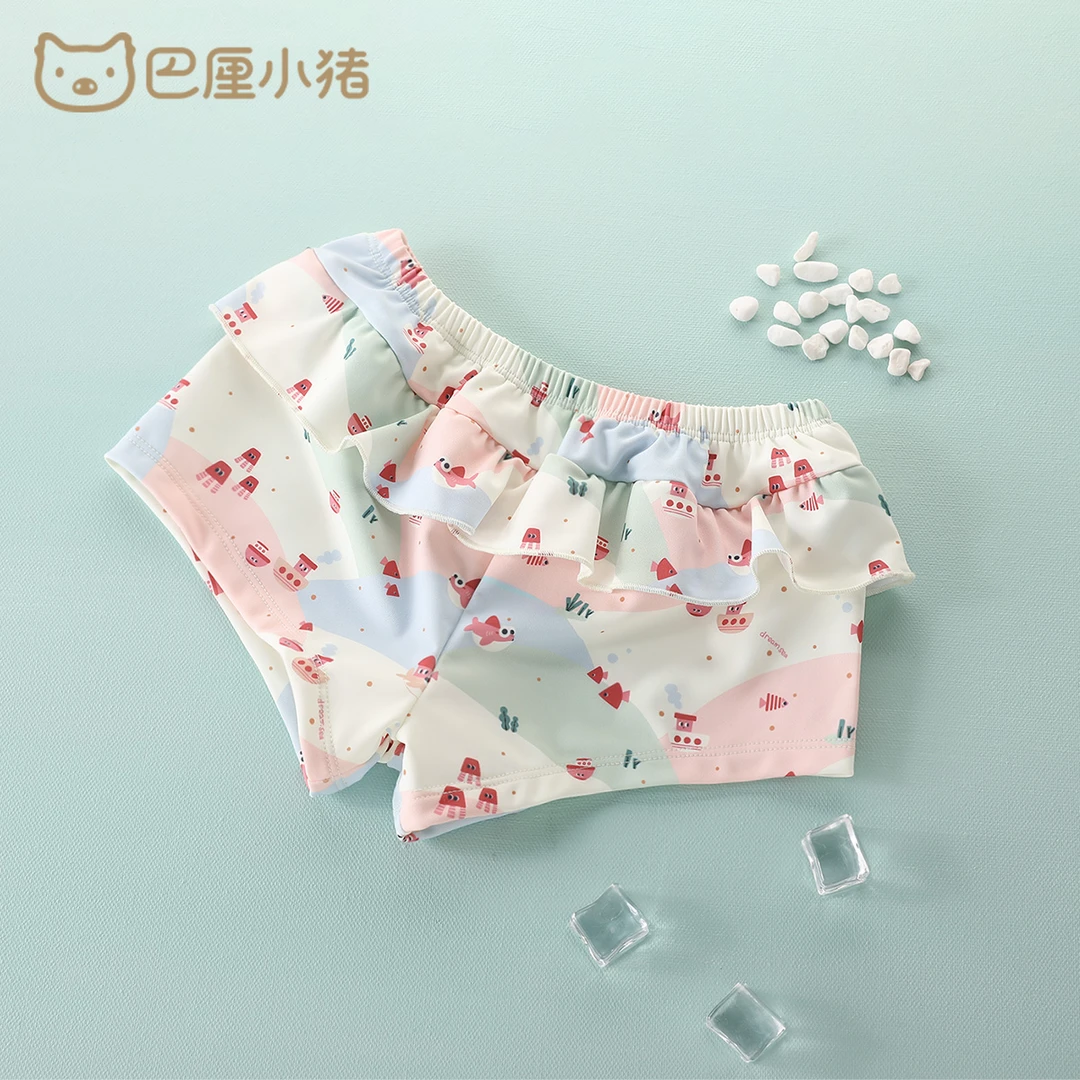 儿童泳裤女童游泳专用四角裤夏季海边平角裤速干泳装女宝宝游泳裤