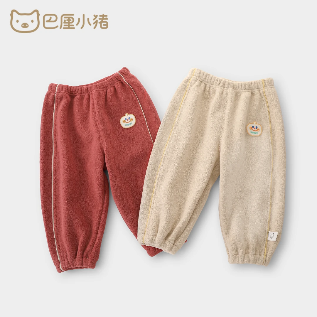 儿童裤子宝宝秋冬季百搭休闲裤男童加绒保暖裤女童卫裤婴幼儿长裤