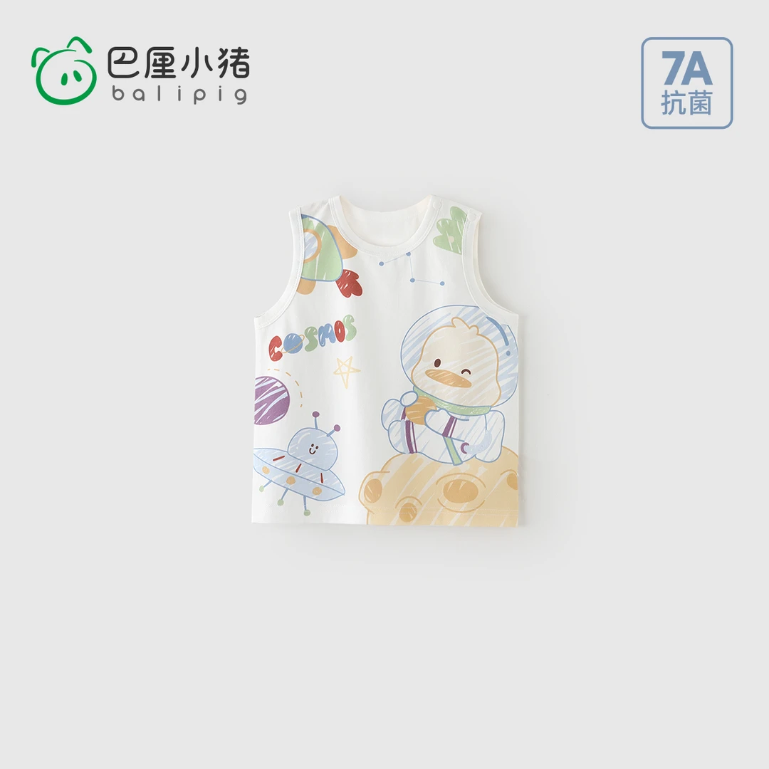 儿童背心夏装7A抗菌男童无袖T恤夏季婴儿衣服小女童吊带宝宝上衣