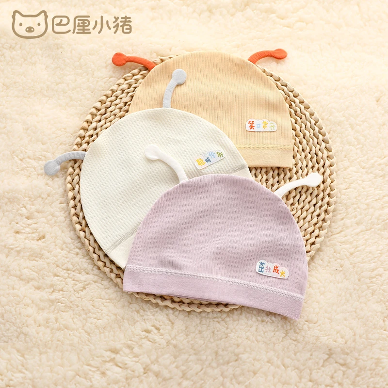 胎帽新生婴儿囟门帽秋冬季初生儿毛线针织保暖帽子宝宝护头囟门帽