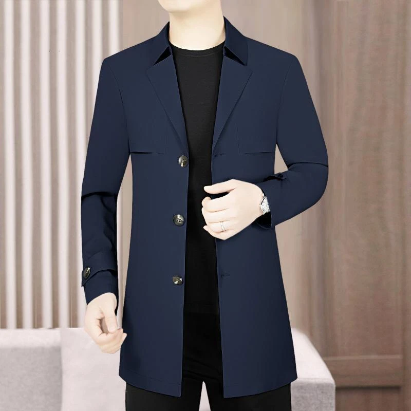 【翻领风衣】秋季外套男士风衣翻领防风休闲男装上衣修身商务韩版