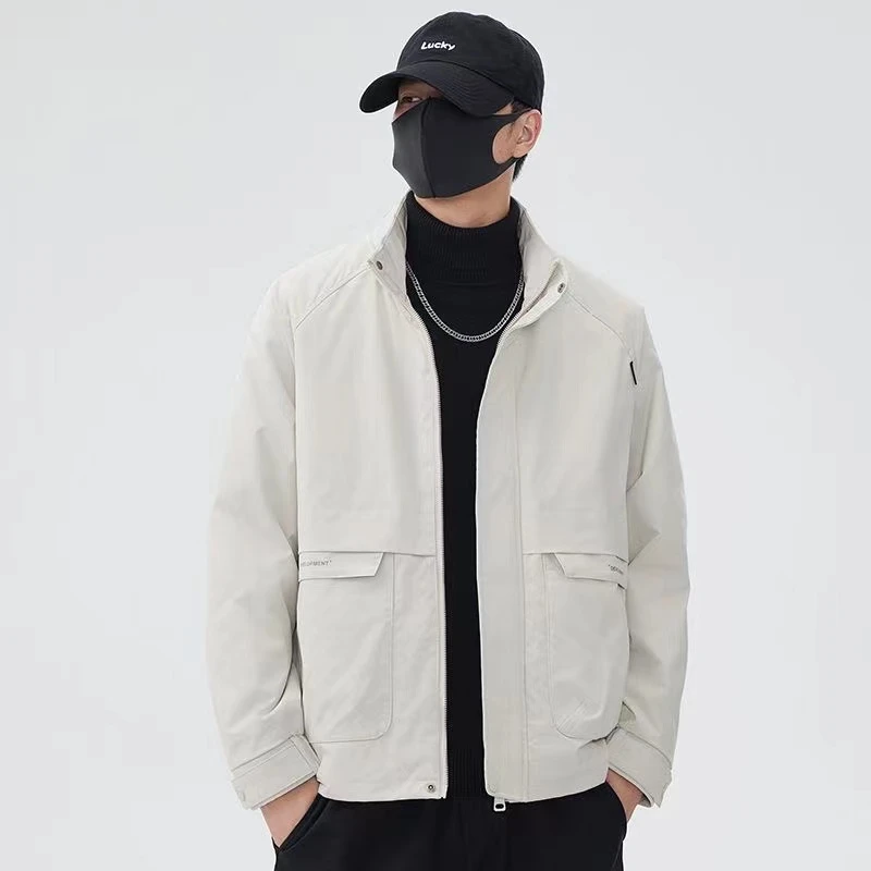 P 200-399男士夹克春秋时尚休闲百搭春季宽松潮流立领